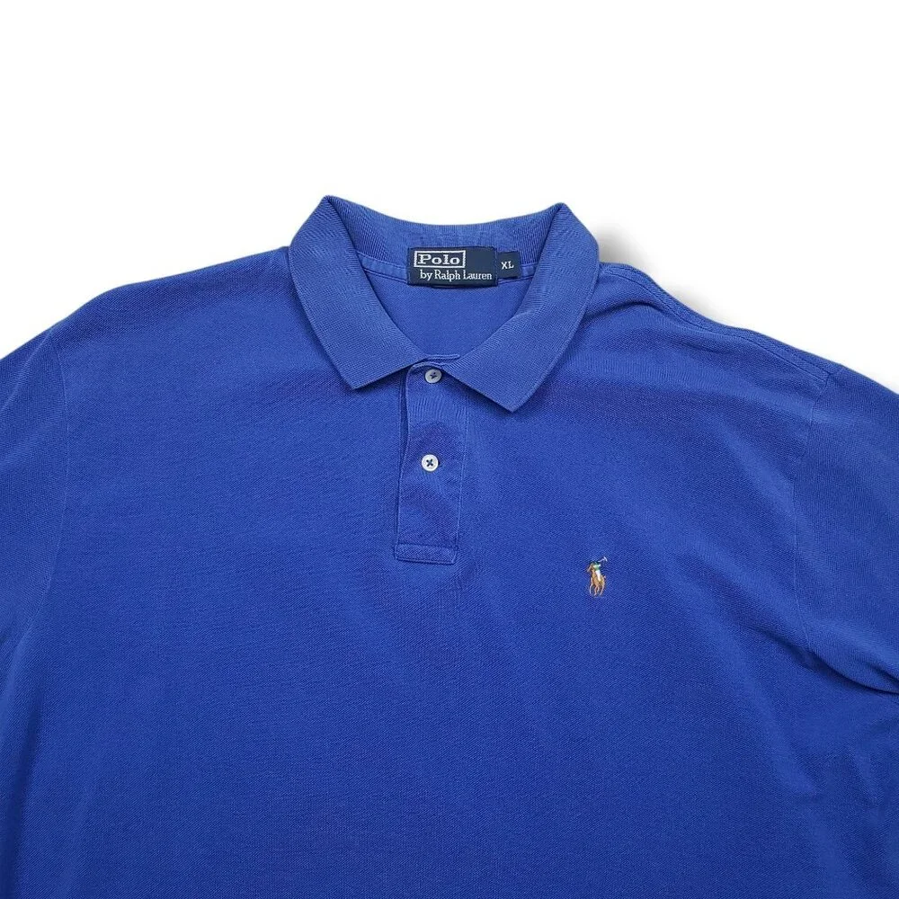 Polo Ralph Lauren Polo Shirt Mens XL Blue‎ Embroidered Logo Short Sleeve
